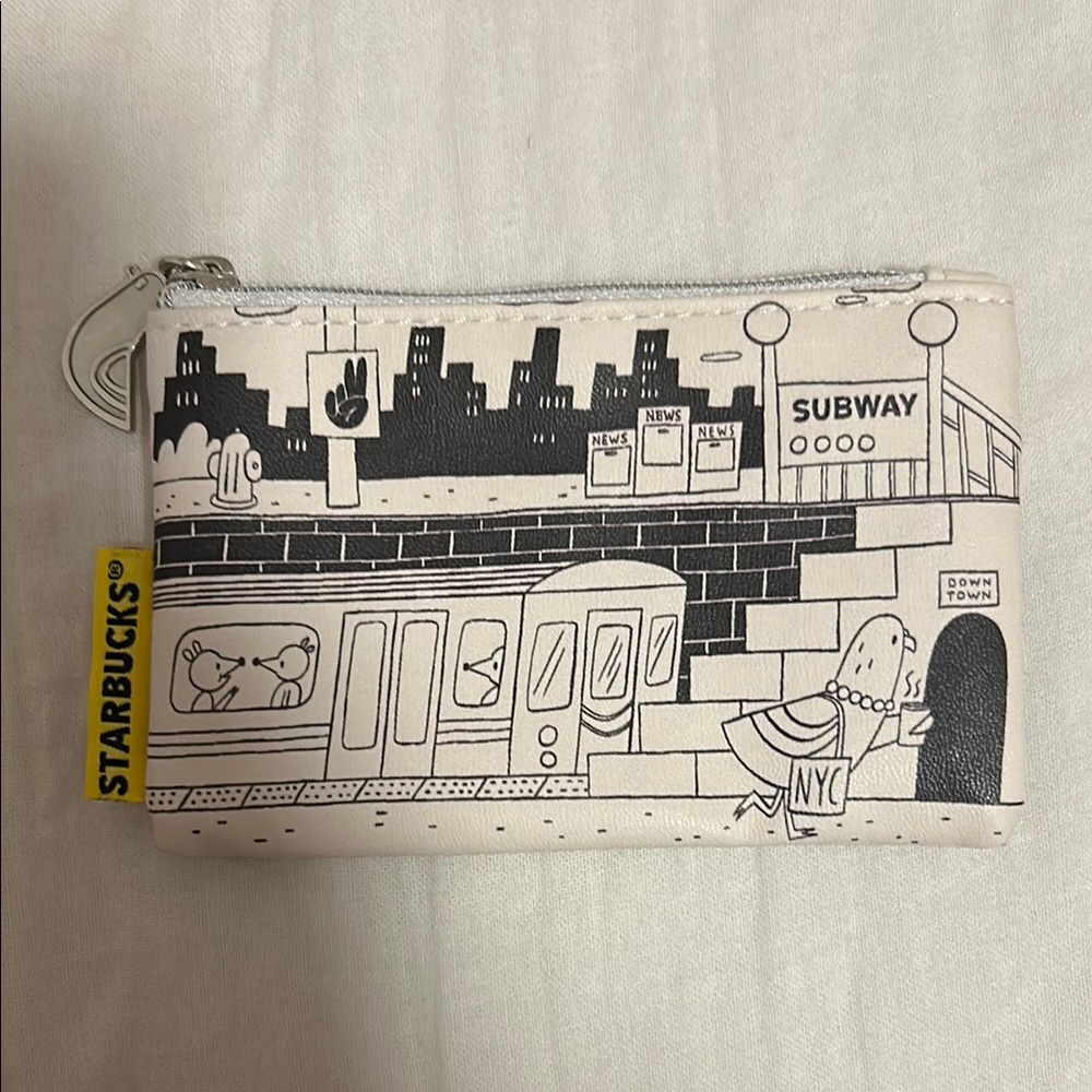 Starbucks NYC Subway Pouch in Black and White